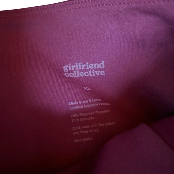 Girlfriend Collective Womens Leggings XL Plum Purple Compressive High Rise 7/8 - Picture 9 of 9